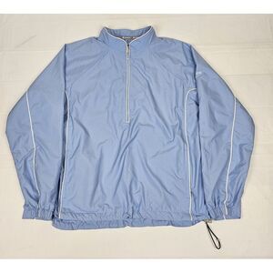 Sunice Golf Jacket‎ Mens Medium. "Weather" Blue Half Zip Pullover Windbreaker.